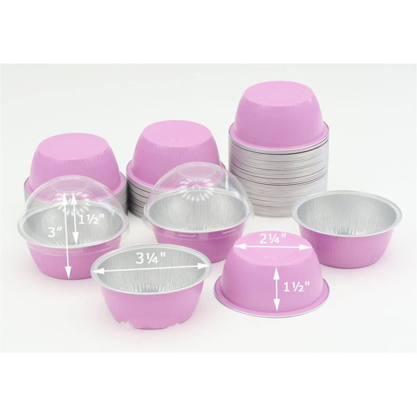 ACEM EXPORTS Disposable Aluminum Coloured Baking Cups Creme Brulee